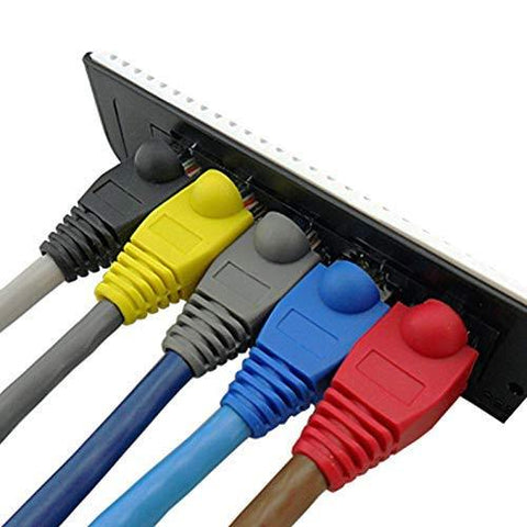 FEDUS RJ45 Boot CAT6 CAT6E CAT5 CAT5E Ethernet Network Cable Strain Relief Boots Cable Cap Connector Plug Cover Mixed Colors (Pack of 50) - FEDUS