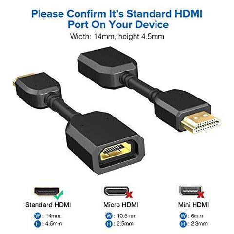 FEDUS hdmi Connector, hdmi Jointer, hdmi Extension Cable, hdmi Extension Cable Small, hdmi Male to Female Adapter, hdmi to hdmi Connector, hdmi Adapter,Extension Coupler (4.5 inch 10cm) Pack 2 - FEDUS