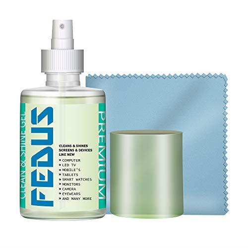 FEDUS Screen Cleaner Fluid Gel Multi-Purpose LCD Cleaning Kit, Liquid Solution with Cloth to Clean Mobile/Laptop Screen, Computer, Tab, LCD Display, Camera (200 ML) - FEDUS