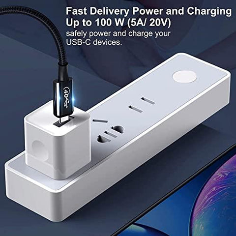 FEDUS Type C to Type C Fast Charging Cable USB 3.0 20V/5A Fast PD Charger 100W Output USB C to USB C Braided Cord Compatible with SSD Hard Drive, MacBook, i-Pad, Pixel, Galaxy - FEDUS