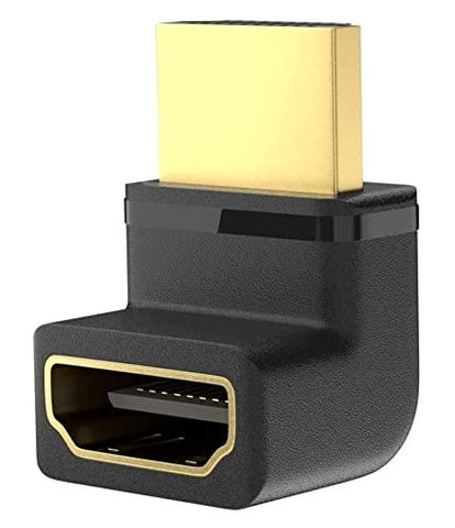 FEDUS Gold Plated HDMI Male to Female Converter Connector Adapter 270 Degree L Shape Angle Converter, HDMI L Shape Flat Extender, for HDTV, Plasma TV, LED, LCD Pack-1 – Black - FEDUS