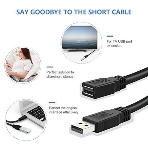FEDUS USB Extension Cable|USB Extension Cable for pc, USB 2.0 Extension Cable, USB Cable Extension, USB Extender, USB 2.0 Extender Cable, USB 2.0 Extension Cable, USB Cable tv Connect Cable for tv - FEDUS