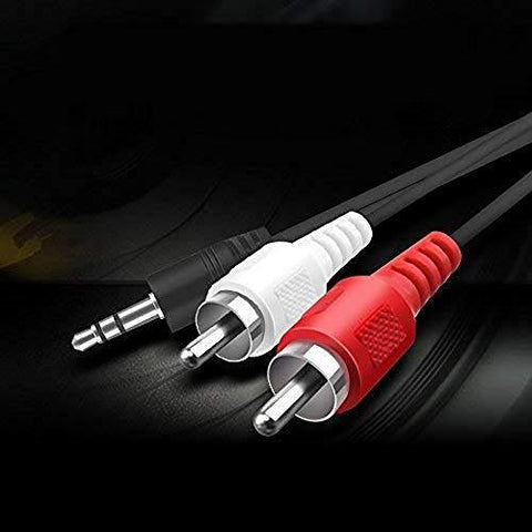 FEDUS 3.5mm Jack Stereo Audio Male to 2 RCA Male Cable AV Audio Video Cable TV-Out Cable Speaker Amplifier Connect RCA Audio Video TRS 3-Pole Male Plug to Dual RCA Male - FEDUS