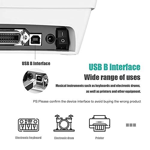 FEDUS USB 2.0 High Speed Printer Cable Scanner Cable White A Male to B Male for HP, Canon, Etc. - FEDUS