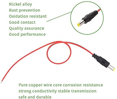 FEDUS 10 inch 30cm 2.1 x 5.5mm Male DC Power Pigtail Connectors for CCTV Surveillance Camera - FEDUS