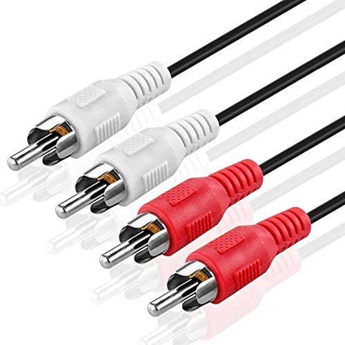 FEDUS 2-RCA Male to 2-RCA Male Dual 2 RCA Cable, Stereo Audio 2RCA Cord Male to Male Connector AV Sound Plug Jack Wire Cord, Double RCA Stereo Cable/Cord, Dual Composite 2RCA to 2RCA - FEDUS