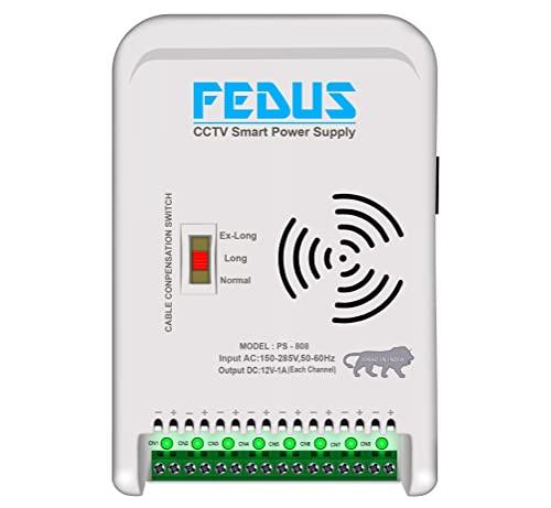 FEDUS 8 Channel SMPS for CCTV, Power Supply Adapter for up to 8 CCTV Security Cameras CCTV Power Supply SMPS, Power Supply Adapter for Video Surveillance Camera System, CCTV, Dome, Bullet Cameras - FEDUS