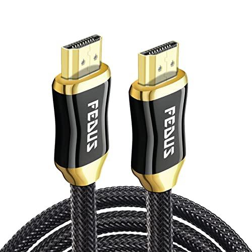 FEDUS Certified Premium 8K High-Speed HDMI Cable (8K@60Hz & 4K@120Hz Nylon Braided HDMI Cables Cord 2.1, 48Gbps HDCP 2.2 & 2.3, HDR 10 Ethernet, eARC, Compatible with Laptop, PC, Monitor, TV, PS5/Xbox - FEDUS