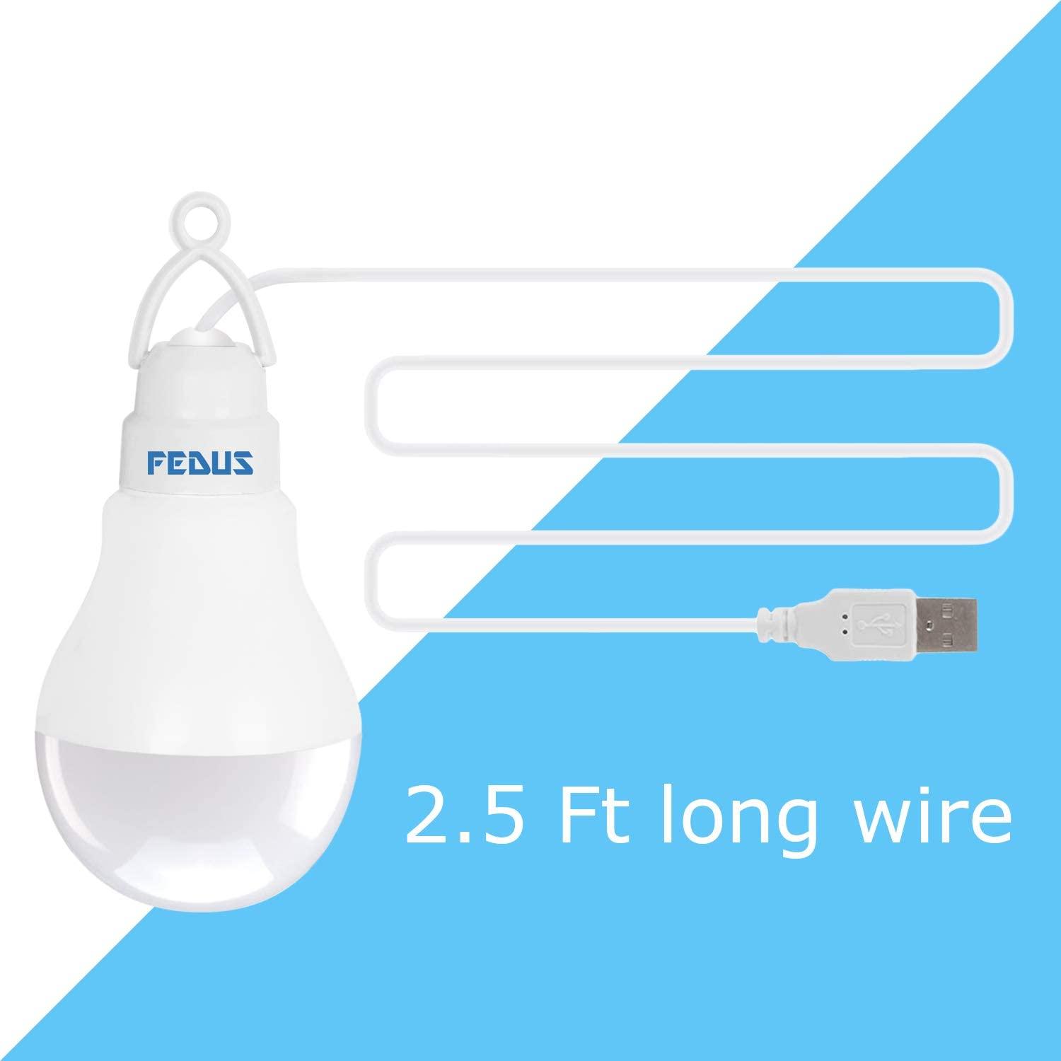 FEDUS USB Bulb for Power Bank, USB led Light for Power Bank, USB Light for  Mobile Lamp/LED USB Bulb Mini LED Night Light led Portable Light - White