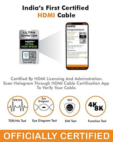 FEDUS Certified Premium 8K High-Speed HDMI Cable (8K@60Hz & 4K@120Hz Nylon Braided HDMI Cables Cord 2.1, 48Gbps HDCP 2.2 & 2.3, HDR 10 Ethernet, eARC, Compatible with Laptop, PC, Monitor, TV, PS5/Xbox - FEDUS