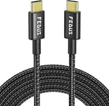 FEDUS Type C to Type C Fast Charging Cable USB 3.0 20V/5A Fast PD Charger 100W Output USB C to USB C Braided Cord Compatible with SSD Hard Drive, MacBook, i-Pad, Pixel, Galaxy - FEDUS