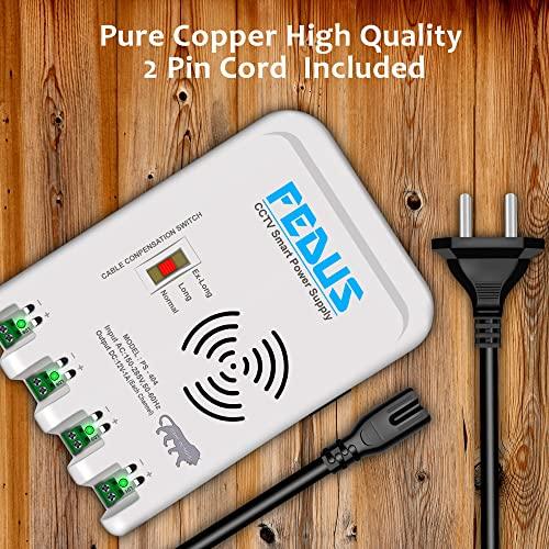 FEDUS 4 Channel SMPS for CCTV, Power Supply Adapter for up to 4 CCTV Security Cameras CCTV Power Supply SMPS, Power Supply Adapter for Video Surveillance Camera System, CCTV, Dome, Bullet Cameras - FEDUS