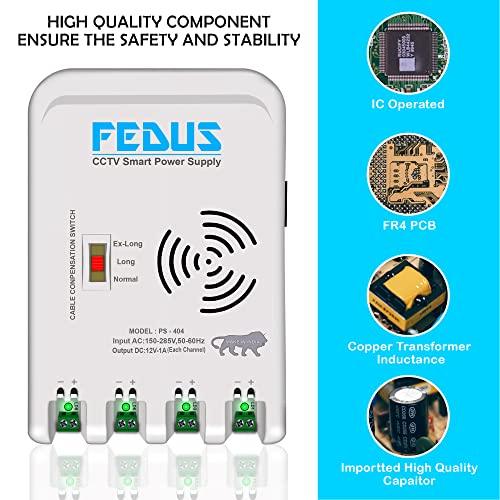 FEDUS 4 Channel SMPS for CCTV, Power Supply Adapter for up to 4 CCTV Security Cameras CCTV Power Supply SMPS, Power Supply Adapter for Video Surveillance Camera System, CCTV, Dome, Bullet Cameras - FEDUS