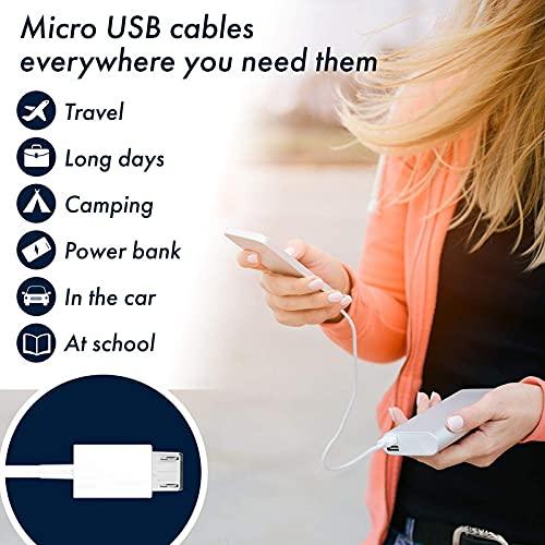 FEDUS Short Sleek, Portable and Universal Micro USB to USB Fast Charging Power Bank Charging Cable Data Sync Tangle-free Cable (19 cm, 7.5 Inch), - FEDUS