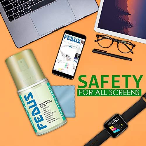FEDUS Screen Cleaner Fluid Gel Multi-Purpose LCD Cleaning Kit, Liquid Solution with Cloth to Clean Mobile/Laptop Screen, Computer, Tab, LCD Display, Camera (200 ML) - FEDUS