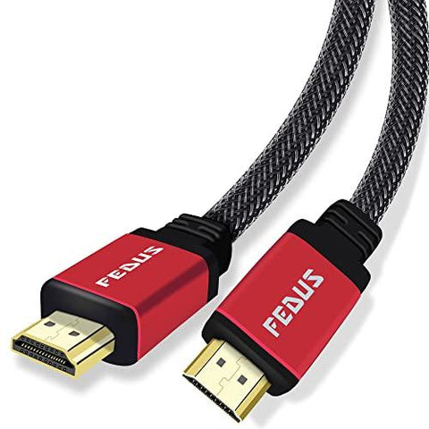 FEDUS Certified 4K Long HDMI Cable, Aluminium Shell Braided Ultra HD 2.0 Support 4K 60Hz (HDR10 8/10bit 18Gbps HDCP2.2 ARC) 3D HDMI Cable Compatible with TV/Laptop/PC/Gaming, Video - FEDUS