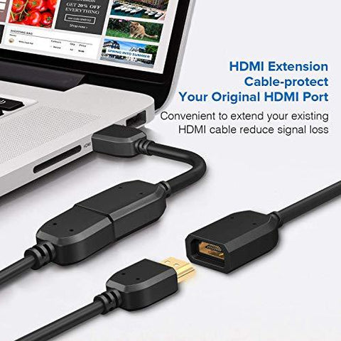 FEDUS hdmi Connector, hdmi Jointer, hdmi Extension Cable, hdmi Extension Cable Small, hdmi Male to Female Adapter, hdmi to hdmi Connector, hdmi Adapter,Extension Coupler (4.5 inch 10cm) Pack 2 - FEDUS