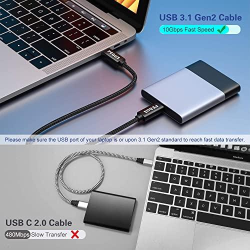 FEDUS Type C to Type C Fast Charging Cable USB 3.0 20V/5A Fast PD Charger 100W Output USB C to USB C Braided Cord Compatible with SSD Hard Drive, MacBook, i-Pad, Pixel, Galaxy - FEDUS