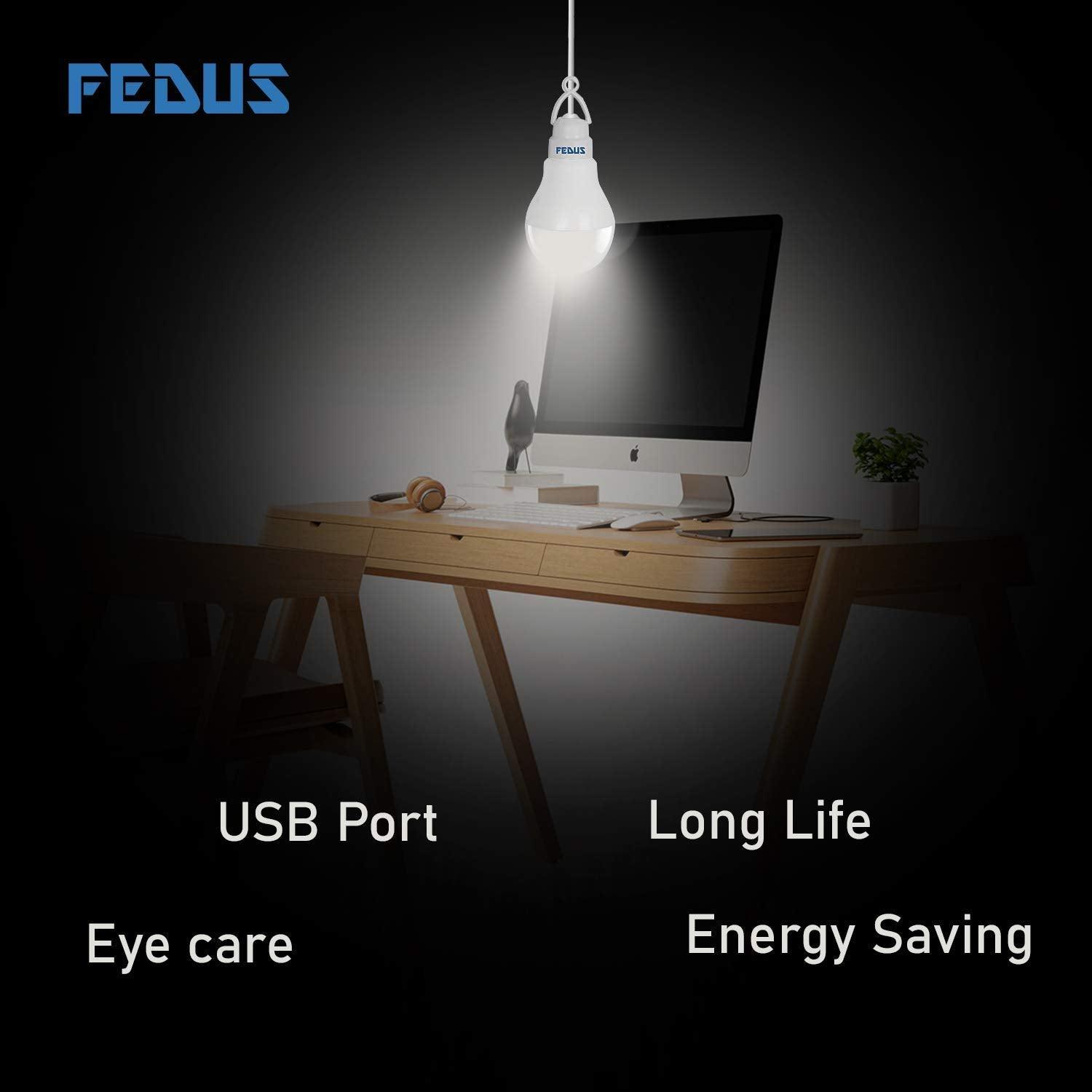 FEDUS USB Bulb for Power Bank, USB led Light for Power Bank, USB Light for Mobile Lamp/LED USB Bulb Mini LED Night Light led Portable Light - White - FEDUS