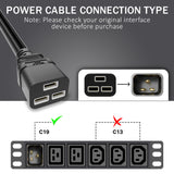 FEDUS 16amp C19 Server AC Power Cord Heavy Duty Mains AC Power Cord, 16A 250V, 16AWG, Computer Power Cord, Heavy Gauge Power Cable for PDUs, UPS Amplifier and Network Equipment-1.5mm² 3-Pin