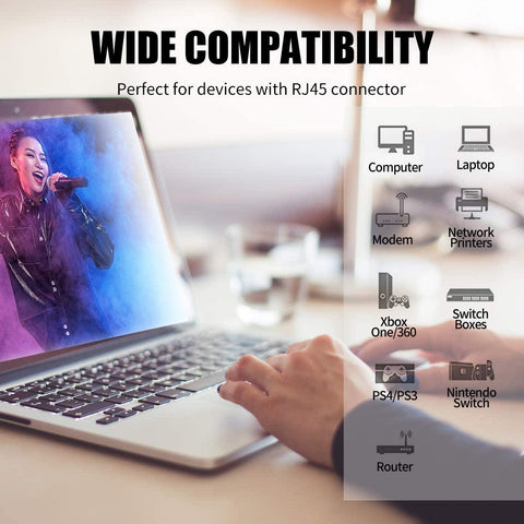 Fedus Cat6 Ethernet Cable, High Speed 550Mhz 10 Gigabit Speed Utp Lan Cable, Network Cable Internet Cable Rj45 Cable Lan Wire, 6 Wires For Laptop, Pc, Television, Router, Modem-Yellow Colour - FEDUS