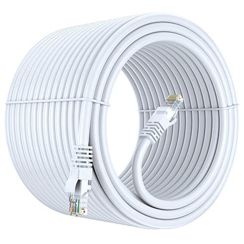 FEDUS Cat6 Ethernet Cable, High Speed 550Mhz 10 Gigabit Speed Utp Lan Cable, Network Cable Internet Cable Rj45 Cable Lan Wire, 6 Wires For Laptop, Pc, Television, Router, Modem-White Colour - FEDUS