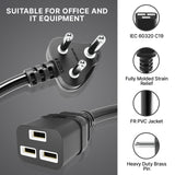FEDUS 16amp C19 Server AC Power Cord Heavy Duty Mains AC Power Cord, 16A 250V, 16AWG, Computer Power Cord, Heavy Gauge Power Cable for PDUs, UPS Amplifier and Network Equipment-1.5mm² 3-Pin