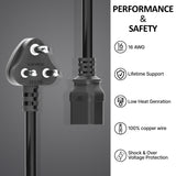 FEDUS 16amp C19 Server AC Power Cord Heavy Duty Mains AC Power Cord, 16A 250V, 16AWG, Computer Power Cord, Heavy Gauge Power Cable for PDUs, UPS Amplifier and Network Equipment-1.5mm² 3-Pin