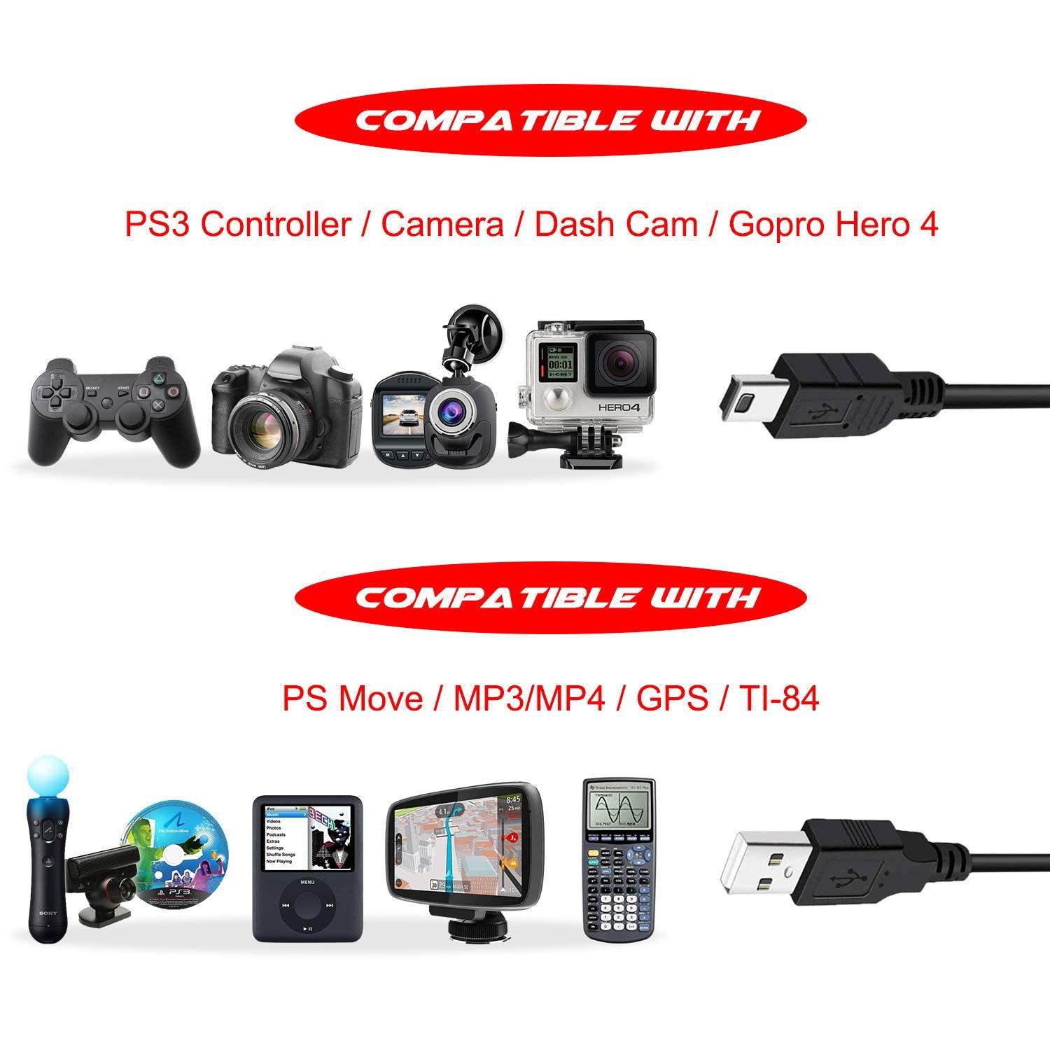 FEDUS USB Charger Cable USB 2.0 A to Mini 5 pin B Cable for External HDDS/Camera/Card Readers [video game] - FEDUS