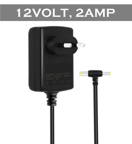 FEDUS 12V 2A DC Power Adapter, Powers Supply, SMPS for LCD Monitor, TV, LED Strip, CCTV, 12 Volt 2 A Power Adapter, AC Input 100-240V Dc Output 12 Volt 2 A - 2.5mm x 5.5mm Jack, Black - FEDUS
