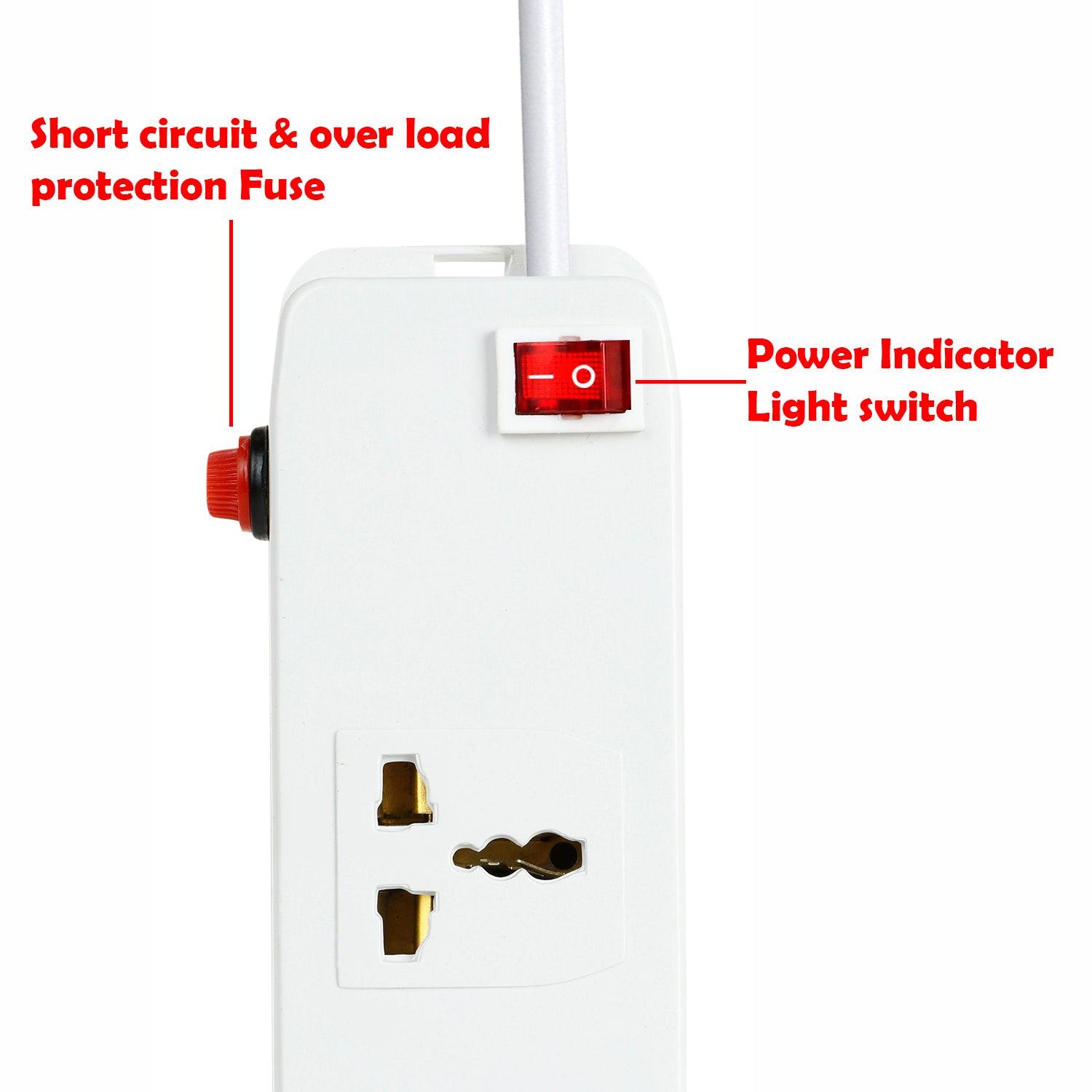 FEDUS Surge Protectors Spike Buster Extension Boards with Switch and Long Wire for Computer (4M/13F) - FEDUS