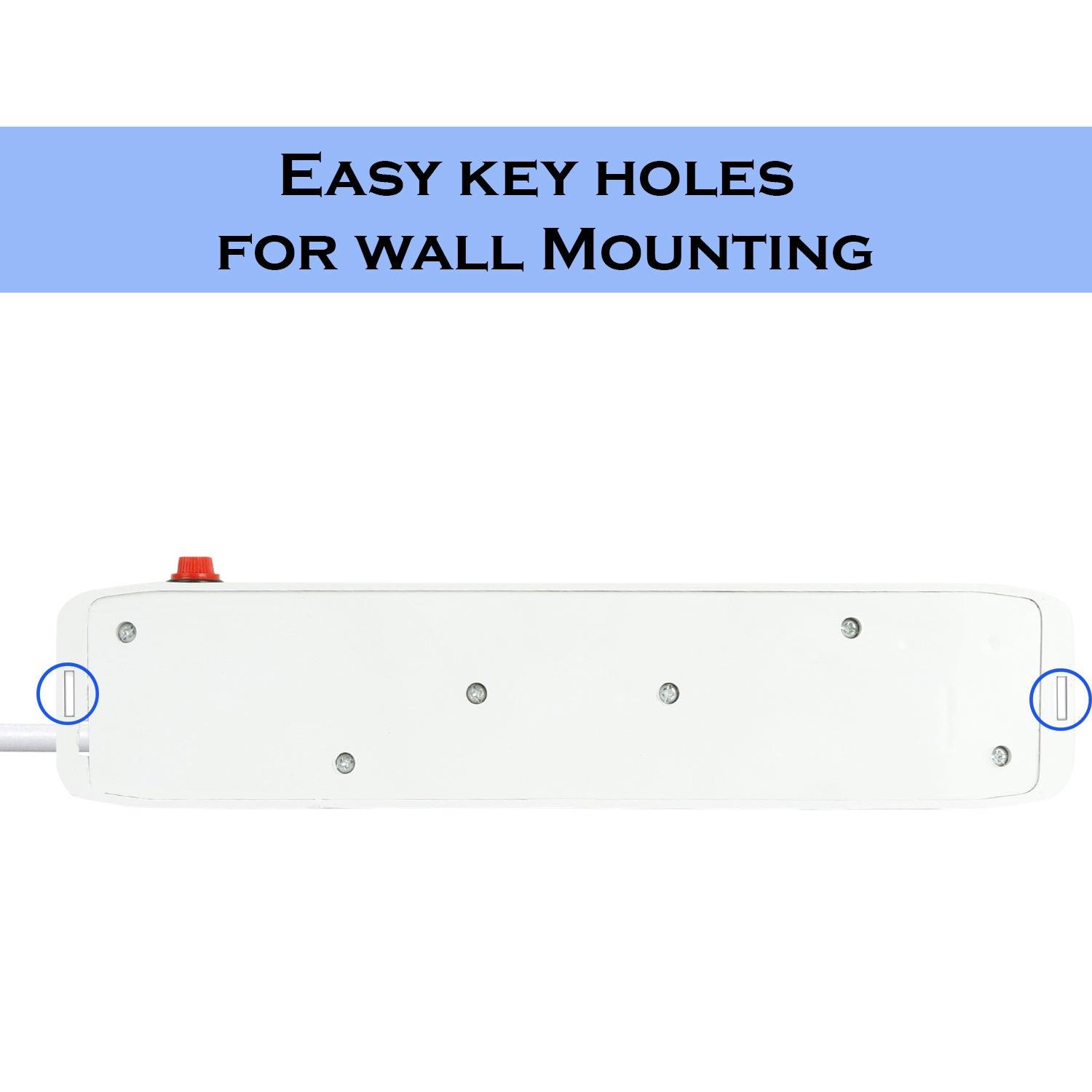 FEDUS Surge Protectors Spike Buster Extension Boards with Switch and Long Wire for Computer (4M/13F) - FEDUS