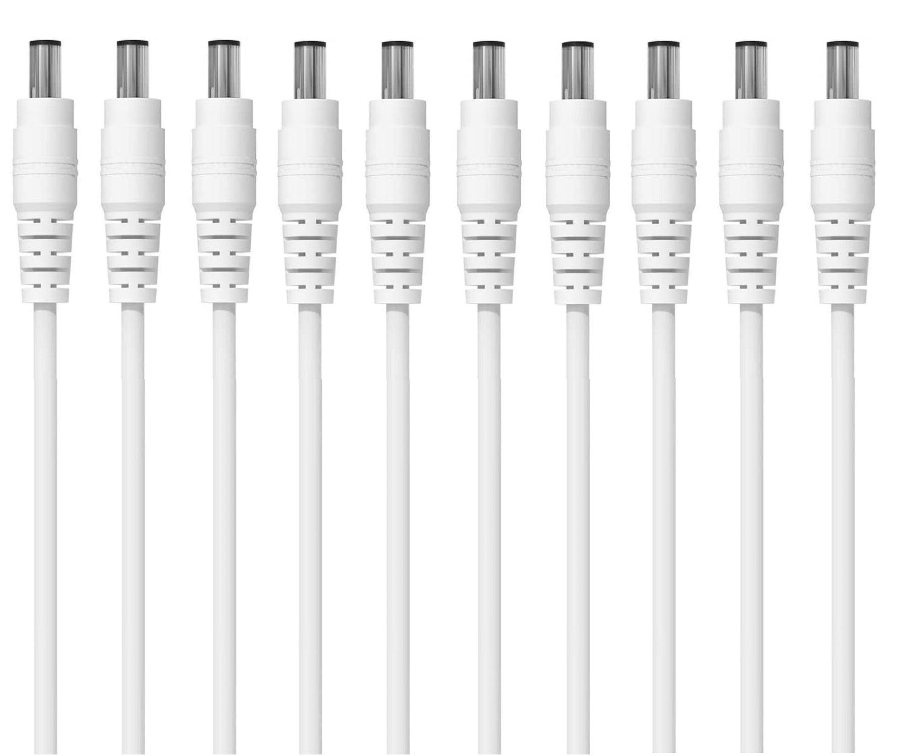 FEDUS 10 inch 30cm 2.1 x 5.5mm Male DC Power Pigtail Connectors for CCTV Surveillance Camera - FEDUS