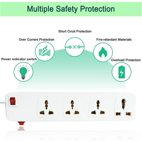FEDUS Surge Protectors Spike Buster Extension Boards with Switch and Long Wire for Computer (4M/13F) - FEDUS
