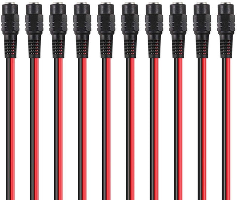 FEDUS 10 inch 30cm 2.1 x 5.5mm Male DC Power Pigtail Connectors for CCTV Surveillance Camera - FEDUS