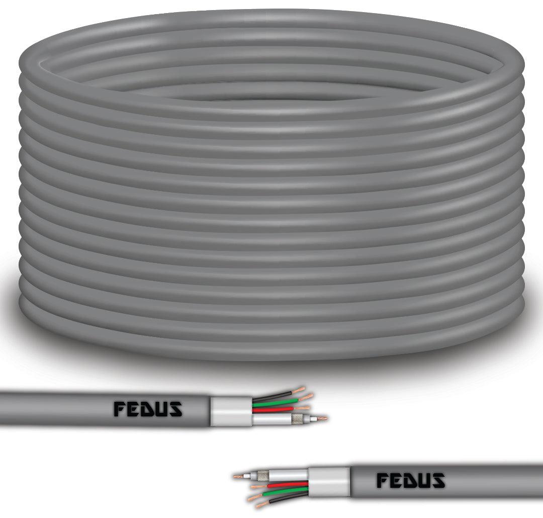 FEDUS 23AWG Pure Copper 3+1 CCTV Camera Coaxial Cable For High-Speed Audio Video Signal BNC Video & Power Cord With Breading Alloy Positive Negative Mic Earth Wire - FEDUS