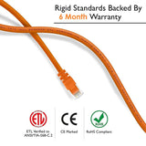 FEDUS Cat6 Ethernet Cable, High Speed 550Mhz 10 Gigabit Speed Utp Lan Cable, Network Cable Internet Cable Rj45 Cable Lan Wire, 6 Wires For Laptop, Pc, Television, Router, Modem-Orange Colour - FEDUS